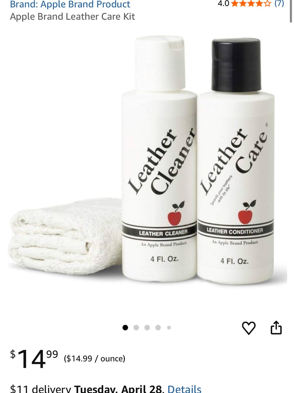 Apple Brand Complete Leather Care Kit - White Packaging with Black Text